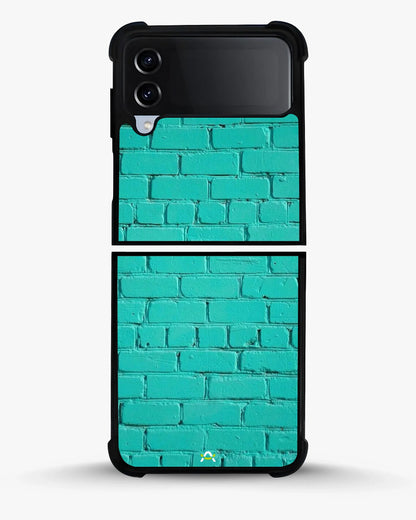 Teal Brick Wall Phone Case - Turquoise Painted Masonry Print for iPhone, Samsung, Pixel, OnePlus & Vivo
