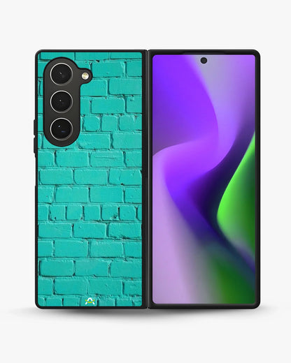 Teal Brick Wall Phone Case - Turquoise Painted Masonry Print for iPhone, Samsung, Pixel, OnePlus & Vivo