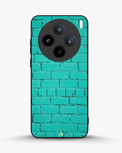 Teal Brick Wall Phone Case - Turquoise Painted Masonry Print for iPhone, Samsung, Pixel, OnePlus & Vivo