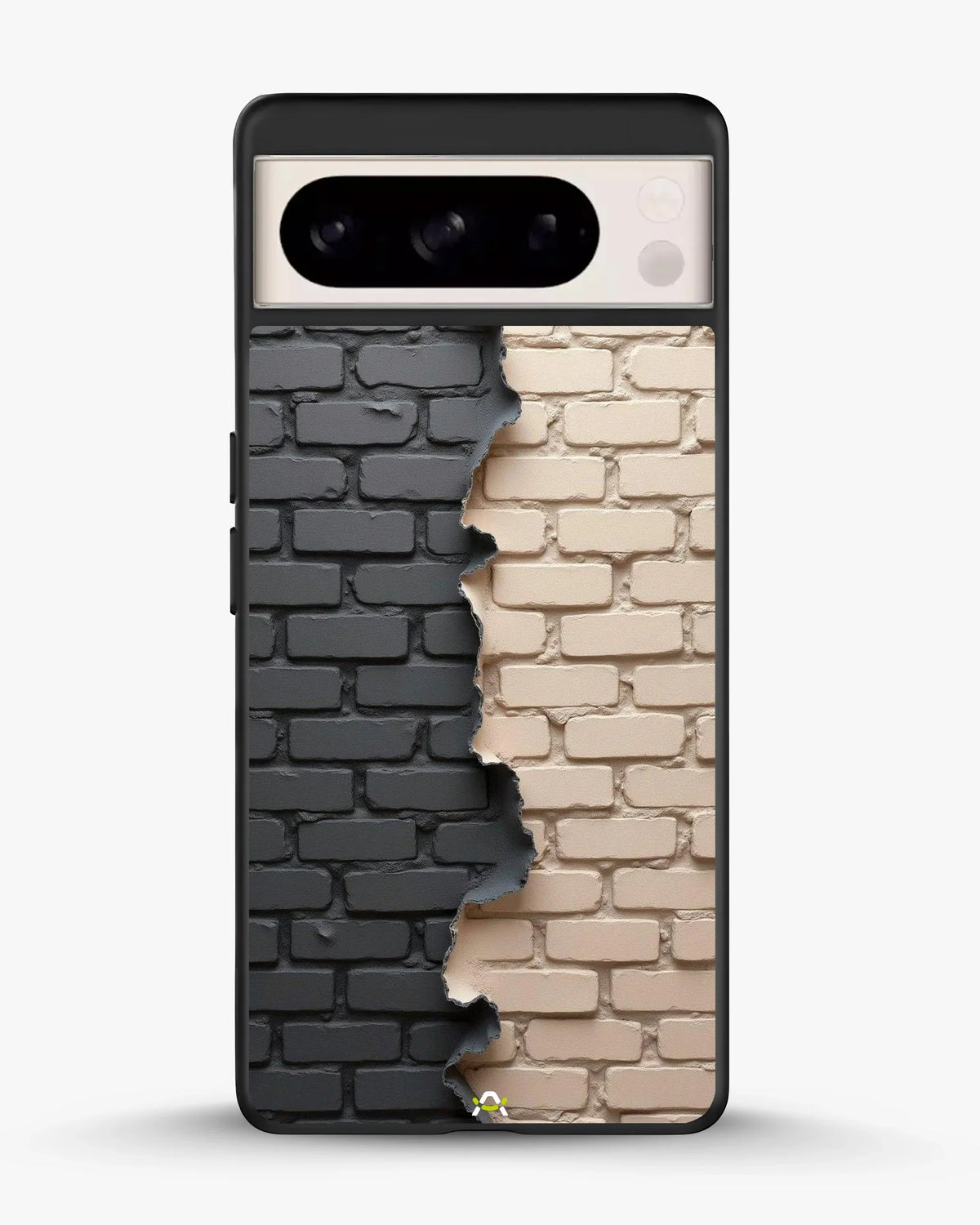Torn Brick Wall Phone Case - Charcoal & Beige Split Print for iPhone, Samsung, Pixel, OnePlus & Vivo