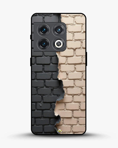 Torn Brick Wall Phone Case - Charcoal & Beige Split Print for iPhone, Samsung, Pixel, OnePlus & Vivo