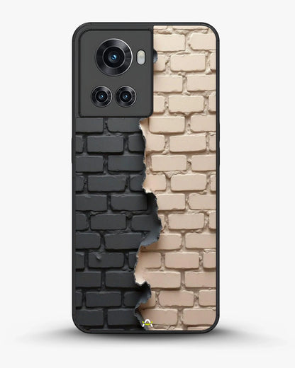 Torn Brick Wall Phone Case - Charcoal & Beige Split Print for iPhone, Samsung, Pixel, OnePlus & Vivo