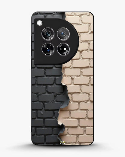 Torn Brick Wall Phone Case - Charcoal & Beige Split Print for iPhone, Samsung, Pixel, OnePlus & Vivo