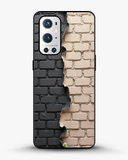 Torn Brick Wall Phone Case - Charcoal & Beige Split Print for iPhone, Samsung, Pixel, OnePlus & Vivo