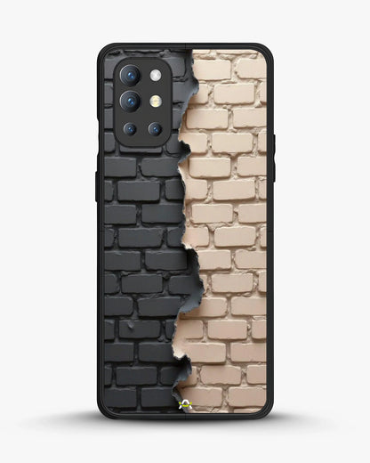 Torn Brick Wall Phone Case - Charcoal & Beige Split Print for iPhone, Samsung, Pixel, OnePlus & Vivo