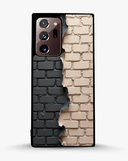 Torn Brick Wall Phone Case - Charcoal & Beige Split Print for iPhone, Samsung, Pixel, OnePlus & Vivo