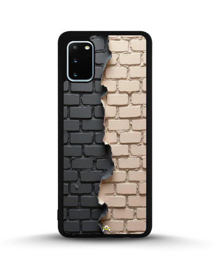 Torn Brick Wall Phone Case - Charcoal & Beige Split Print for iPhone, Samsung, Pixel, OnePlus & Vivo