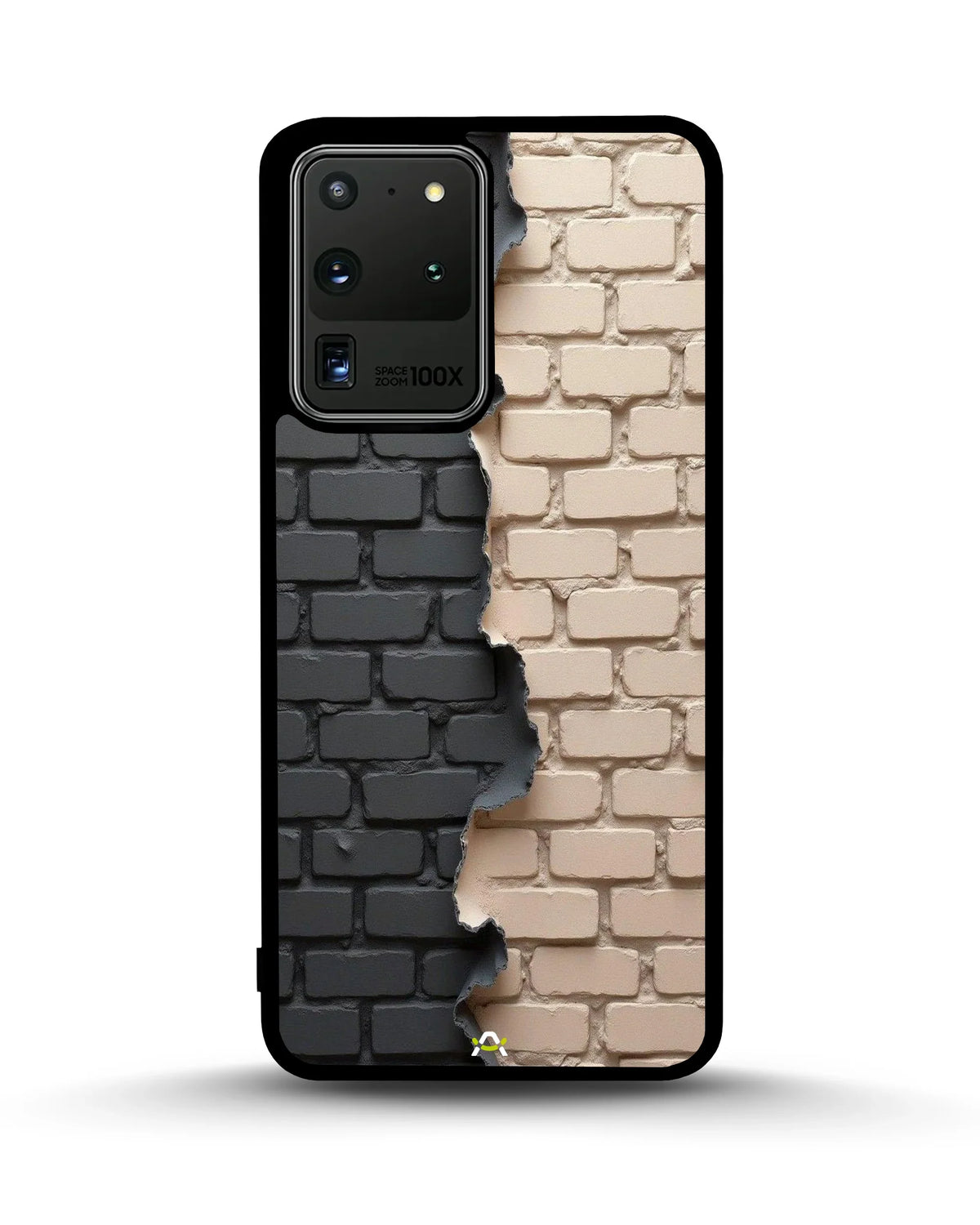 Torn Brick Wall Phone Case - Charcoal & Beige Split Print for iPhone, Samsung, Pixel, OnePlus & Vivo