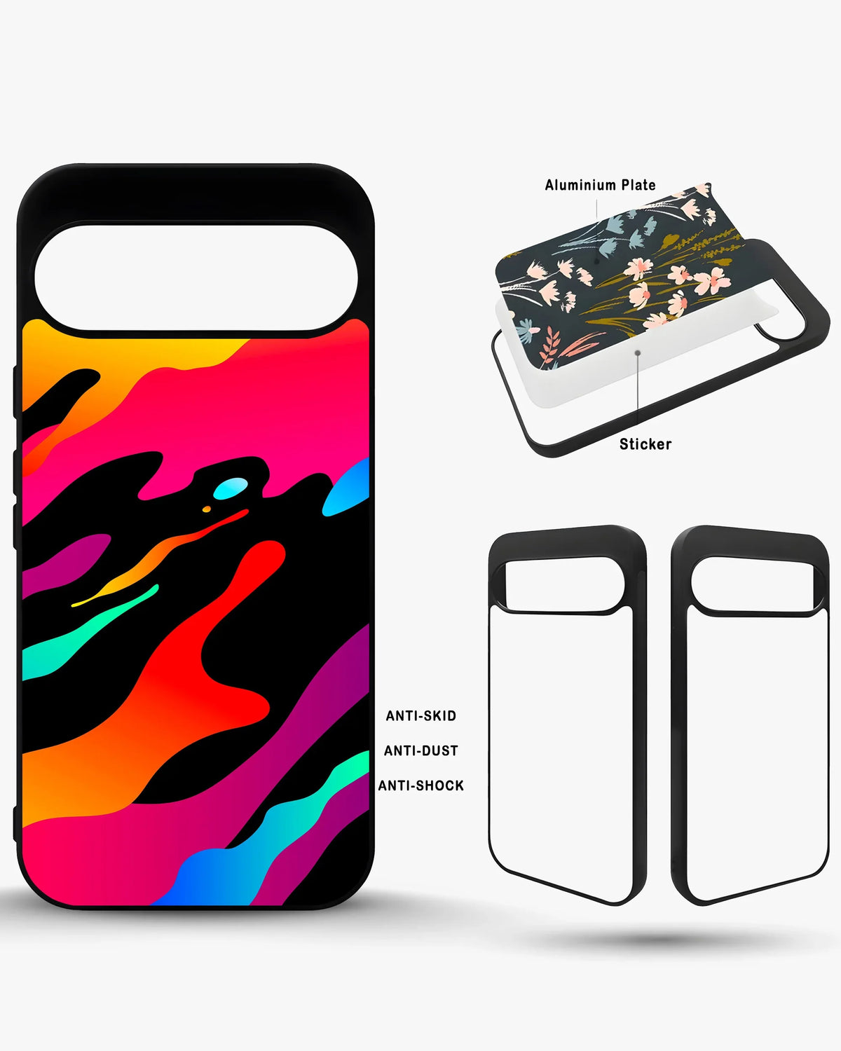 Vibrant Fluid Abstract Phone Case - Bold Multicolor Print for iPhone, Samsung, Pixel, OnePlus & Vivo