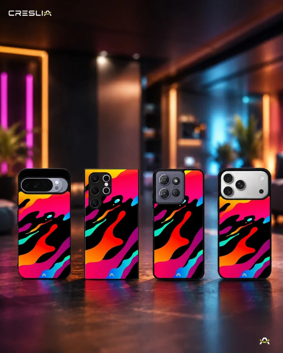 Vibrant Fluid Abstract Phone Case - Bold Multicolor Print for iPhone, Samsung, Pixel, OnePlus & Vivo
