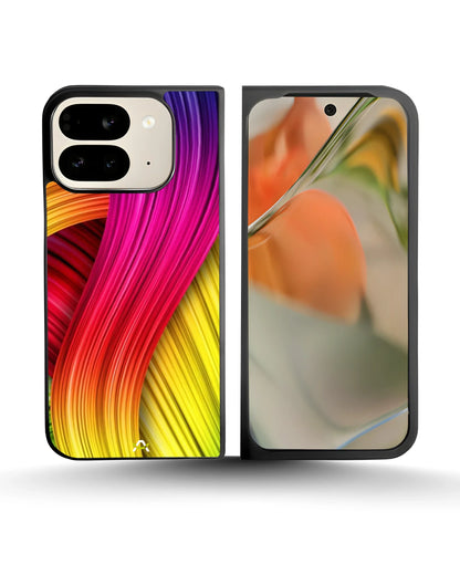 Vibrant Silk Waves Phone Case - Flowing Rainbow Strands Print for iPhone, Samsung, Pixel, OnePlus & Vivo