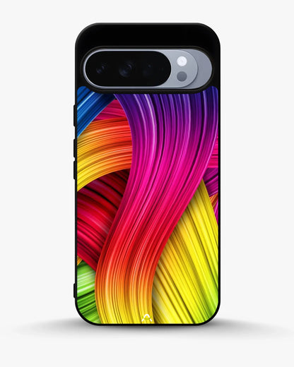 Vibrant Silk Waves Phone Case - Flowing Rainbow Strands Print for iPhone, Samsung, Pixel, OnePlus & Vivo