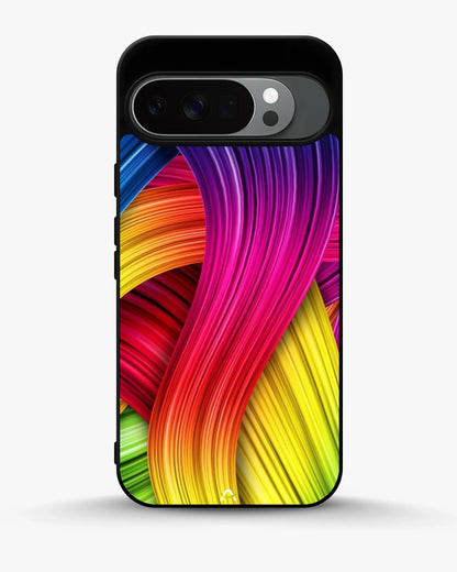 Vibrant Silk Waves Phone Case - Flowing Rainbow Strands Print for iPhone, Samsung, Pixel, OnePlus & Vivo
