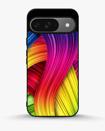 Vibrant Silk Waves Phone Case - Flowing Rainbow Strands Print for iPhone, Samsung, Pixel, OnePlus & Vivo
