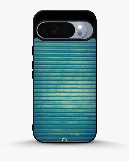 Vintage Teal Stripes Phone Case - Weathered Metal Print for iPhone, Samsung, Pixel, OnePlus & Vivo