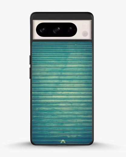 Vintage Teal Stripes Phone Case - Weathered Metal Print for iPhone, Samsung, Pixel, OnePlus & Vivo