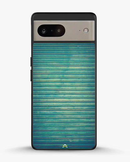 Vintage Teal Stripes Phone Case - Weathered Metal Print for iPhone, Samsung, Pixel, OnePlus & Vivo