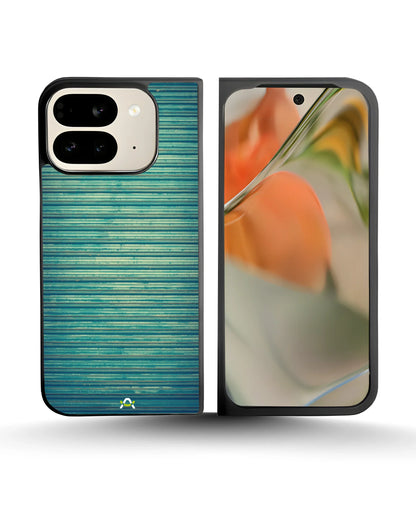 Vintage Teal Stripes Phone Case - Weathered Metal Print for iPhone, Samsung, Pixel, OnePlus & Vivo