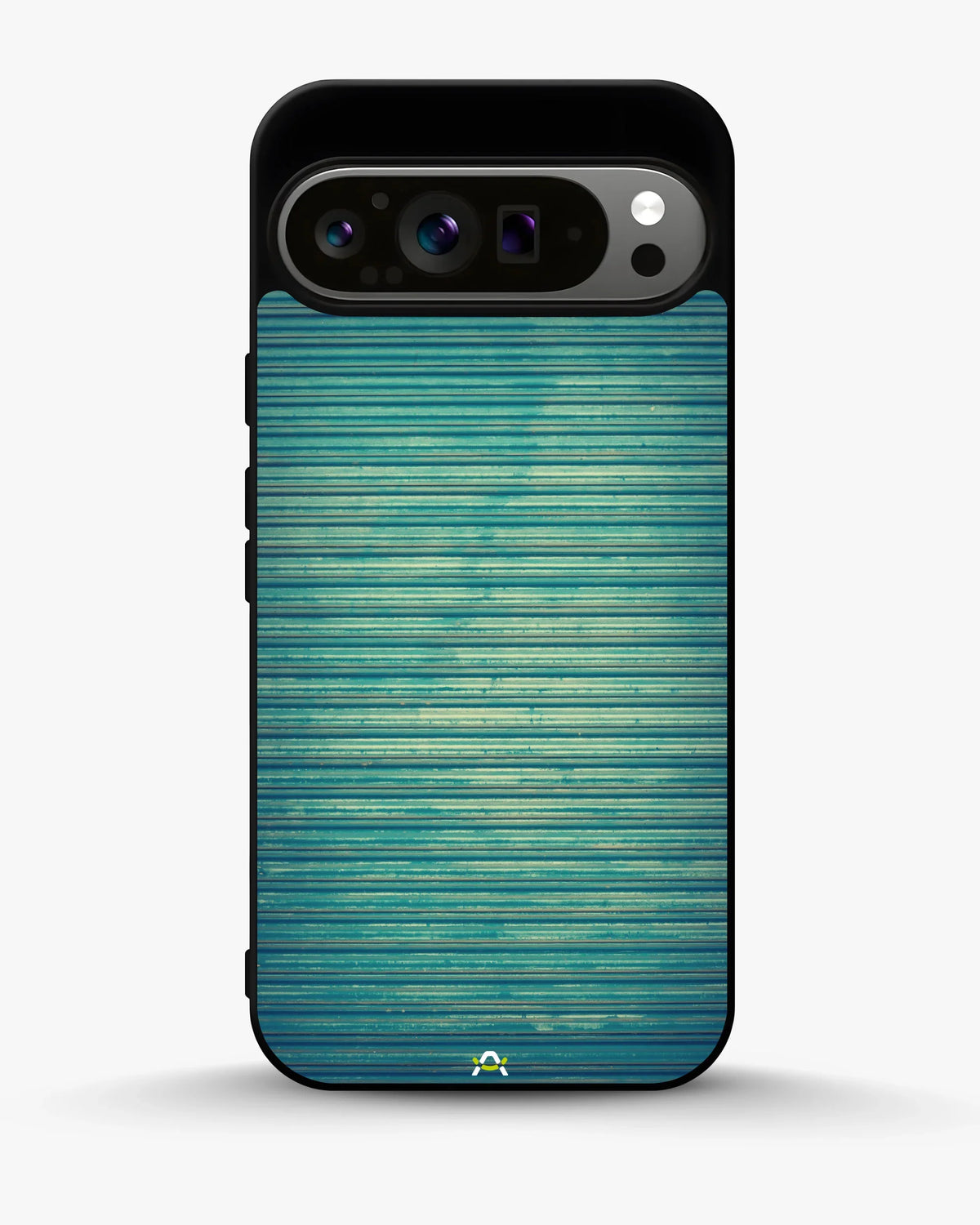Vintage Teal Stripes Phone Case - Weathered Metal Print for iPhone, Samsung, Pixel, OnePlus & Vivo