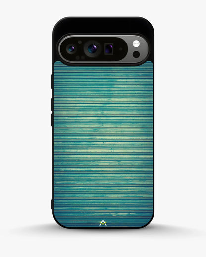 Vintage Teal Stripes Phone Case - Weathered Metal Print for iPhone, Samsung, Pixel, OnePlus & Vivo