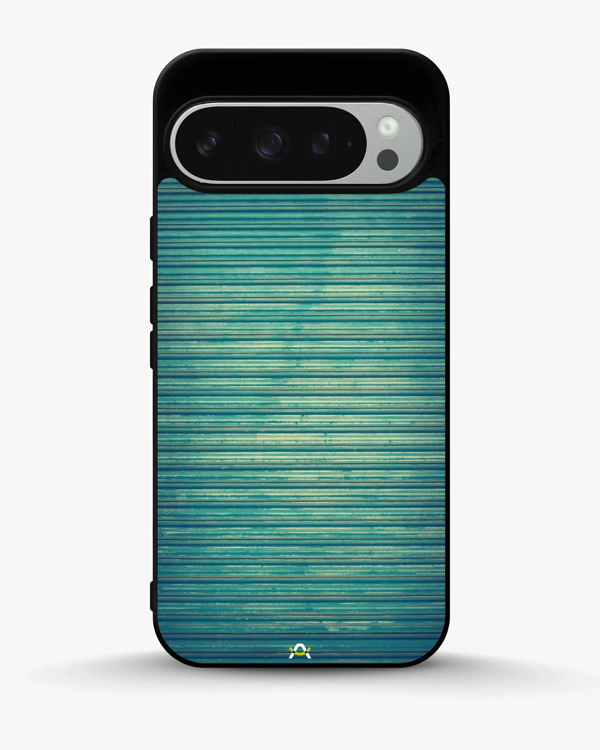 Vintage Teal Stripes Phone Case - Weathered Metal Print for iPhone, Samsung, Pixel, OnePlus & Vivo