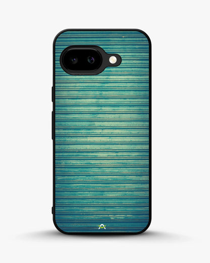 Vintage Teal Stripes Phone Case - Weathered Metal Print for iPhone, Samsung, Pixel, OnePlus & Vivo