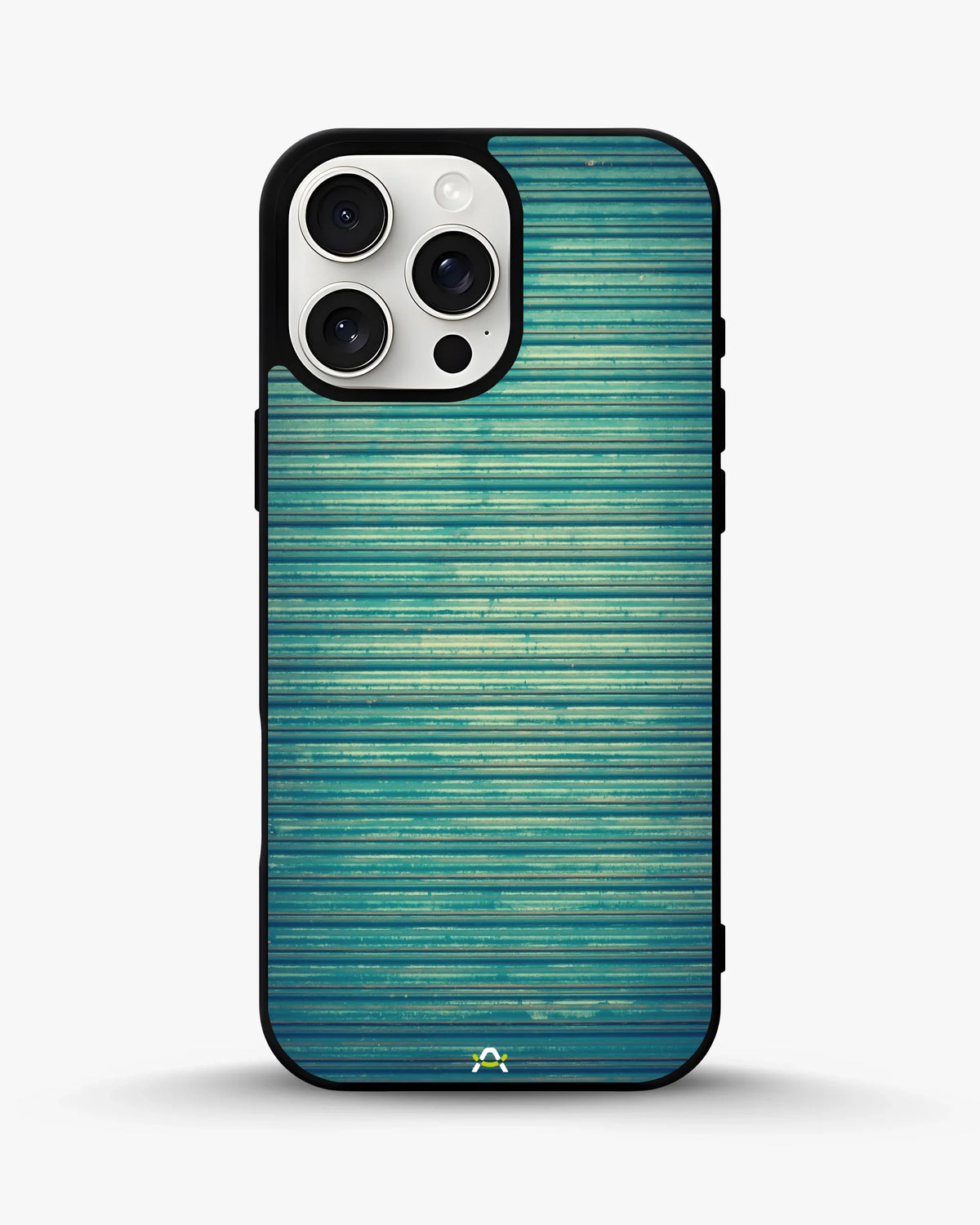 Vintage Teal Stripes Phone Case - Weathered Metal Print for iPhone, Samsung, Pixel, OnePlus & Vivo