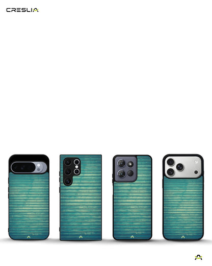 Vintage Teal Stripes Phone Case - Weathered Metal Print for iPhone, Samsung, Pixel, OnePlus & Vivo