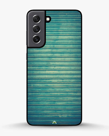 Vintage Teal Stripes Phone Case - Weathered Metal Print for iPhone, Samsung, Pixel, OnePlus & Vivo