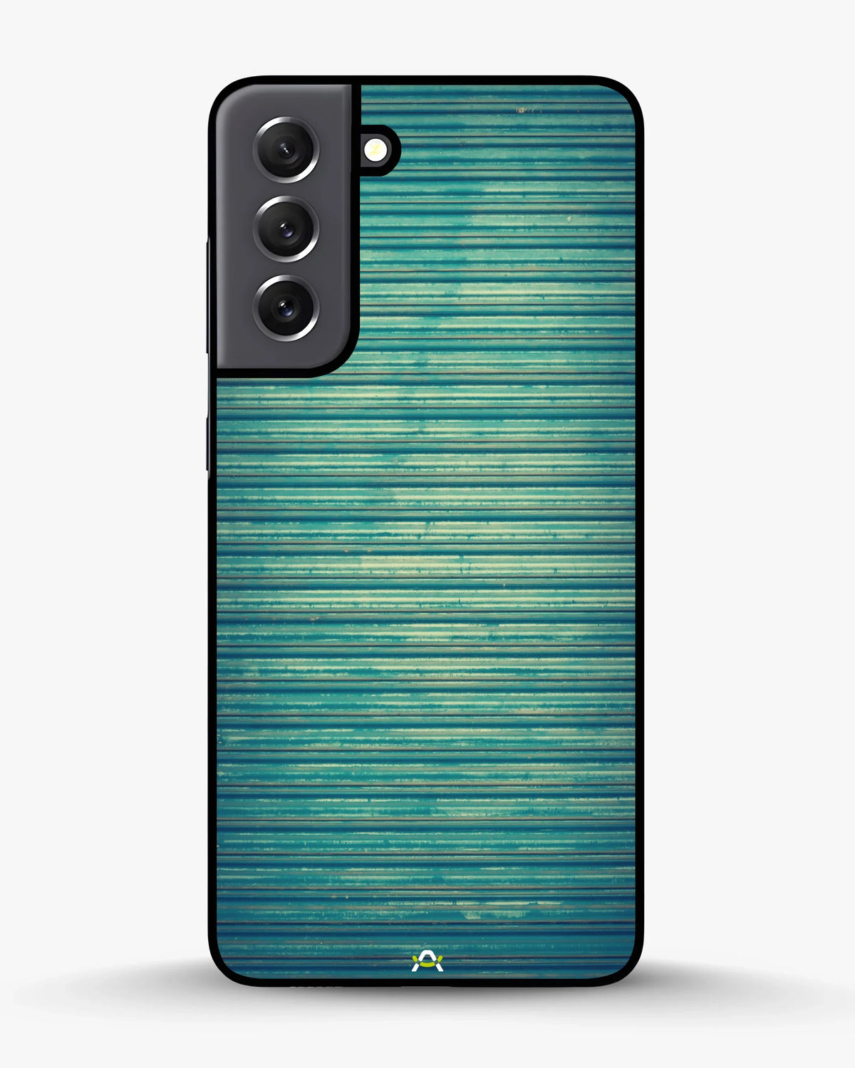 Vintage Teal Stripes Phone Case - Weathered Metal Print for iPhone, Samsung, Pixel, OnePlus & Vivo