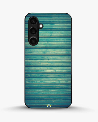 Vintage Teal Stripes Phone Case - Weathered Metal Print for iPhone, Samsung, Pixel, OnePlus & Vivo