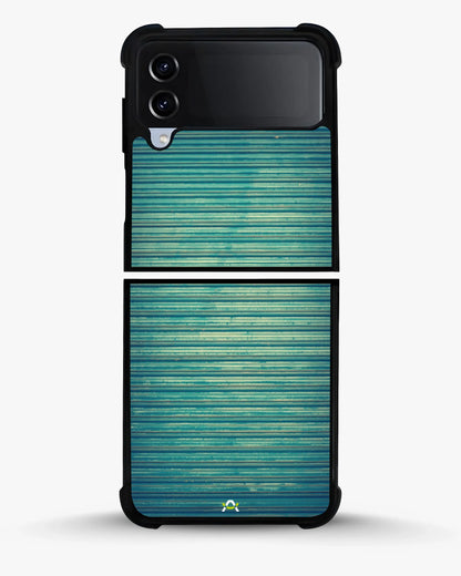Vintage Teal Stripes Phone Case - Weathered Metal Print for iPhone, Samsung, Pixel, OnePlus & Vivo