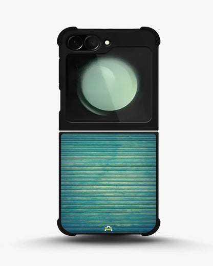 Vintage Teal Stripes Phone Case - Weathered Metal Print for iPhone, Samsung, Pixel, OnePlus & Vivo