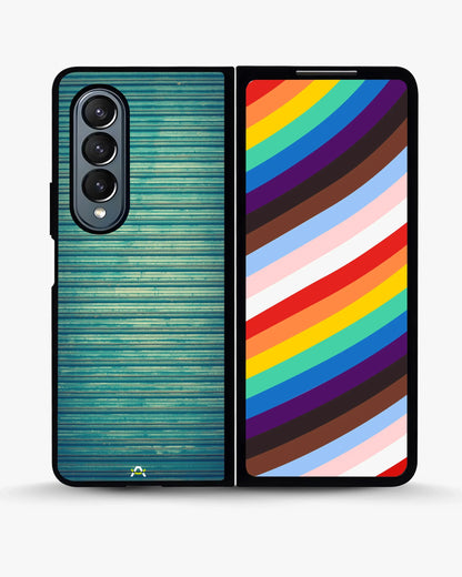 Vintage Teal Stripes Phone Case - Weathered Metal Print for iPhone, Samsung, Pixel, OnePlus & Vivo