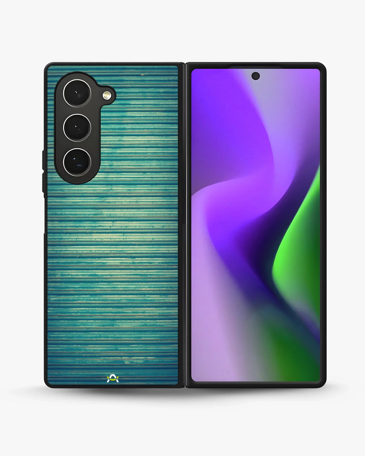 Vintage Teal Stripes Phone Case - Weathered Metal Print for iPhone, Samsung, Pixel, OnePlus & Vivo