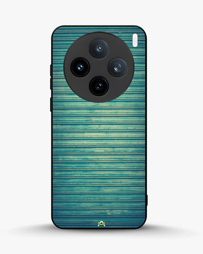 Vintage Teal Stripes Phone Case - Weathered Metal Print for iPhone, Samsung, Pixel, OnePlus & Vivo