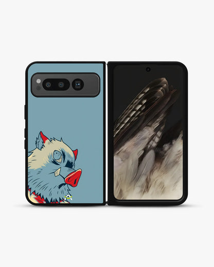 Wolf Graphic Phone Case - Bold Blue & Red Print for iPhone, Samsung, Pixel, OnePlus & Vivo