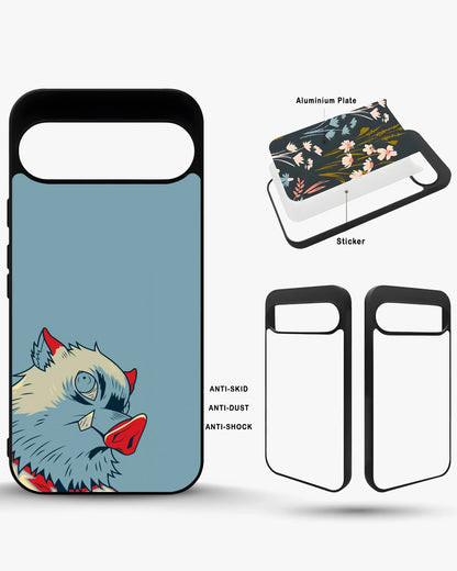 Wolf Graphic Phone Case - Bold Blue & Red Print for iPhone, Samsung, Pixel, OnePlus & Vivo