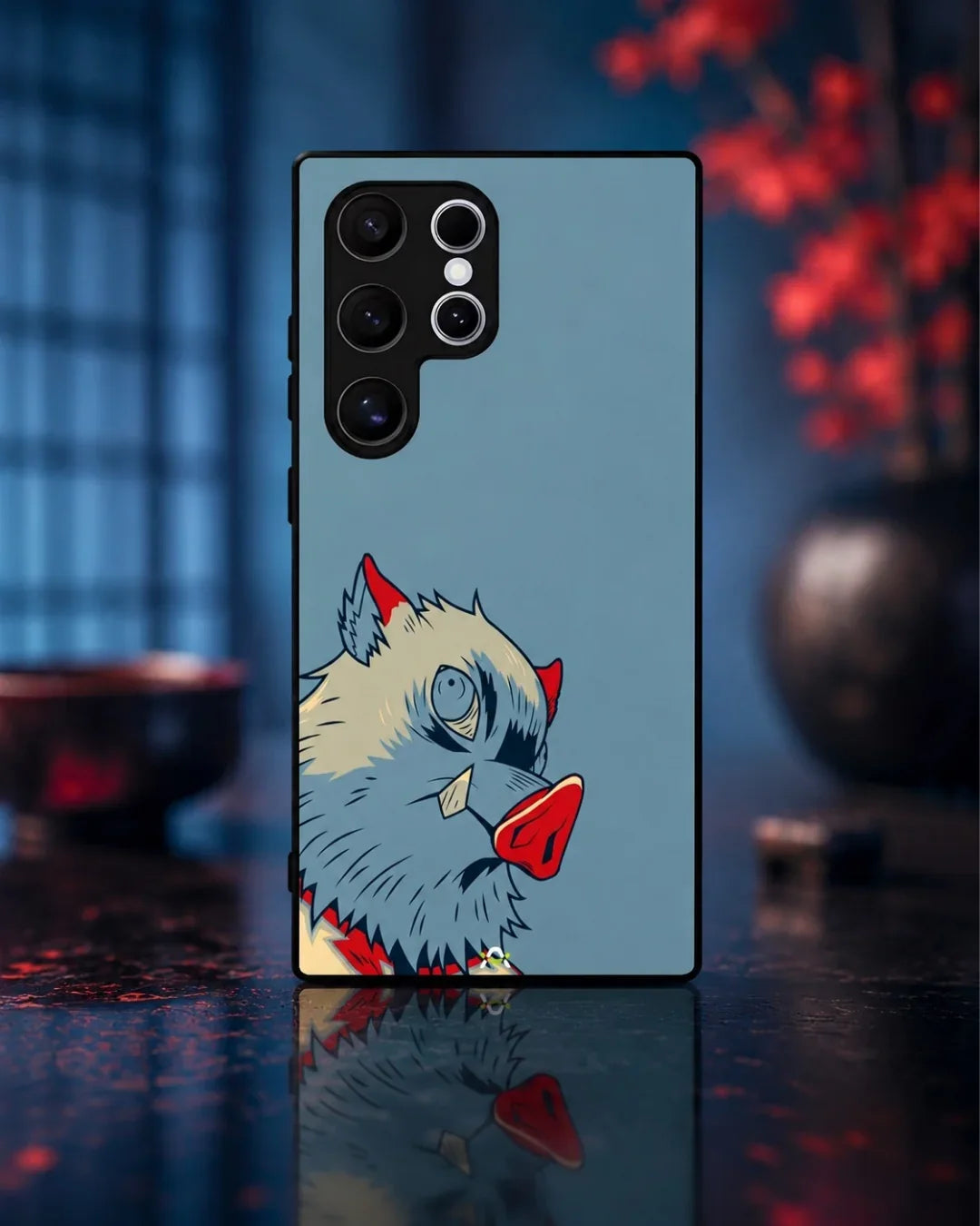 Wolf Graphic Phone Case - Bold Blue & Red Print for iPhone, Samsung, Pixel, OnePlus & Vivo