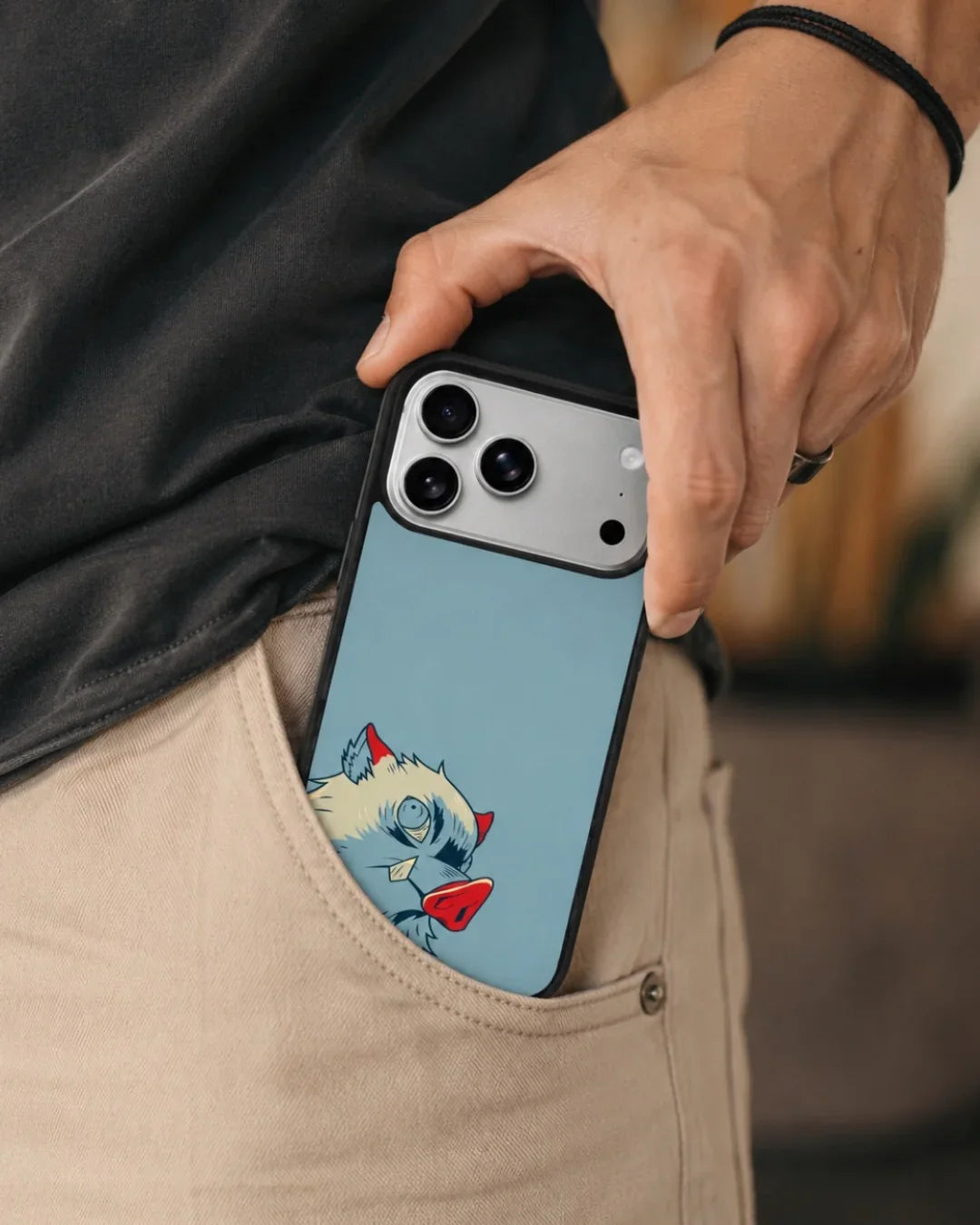 Wolf Graphic Phone Case - Bold Blue & Red Print for iPhone, Samsung, Pixel, OnePlus & Vivo