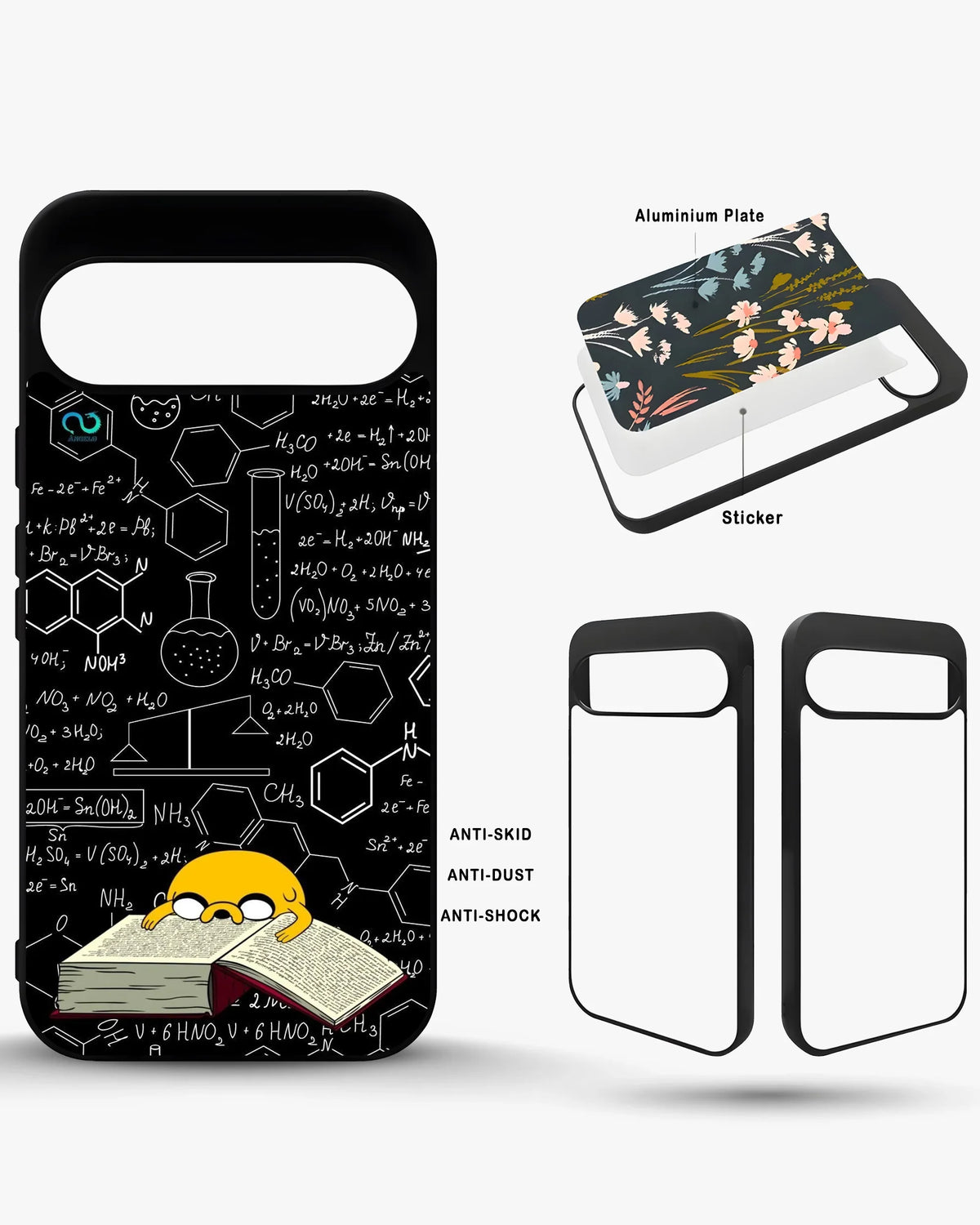 Yellow Cartoon Dog Phone Case - Quirky Black & Yellow Print for iPhone, Samsung, Pixel, OnePlus & Vivo
