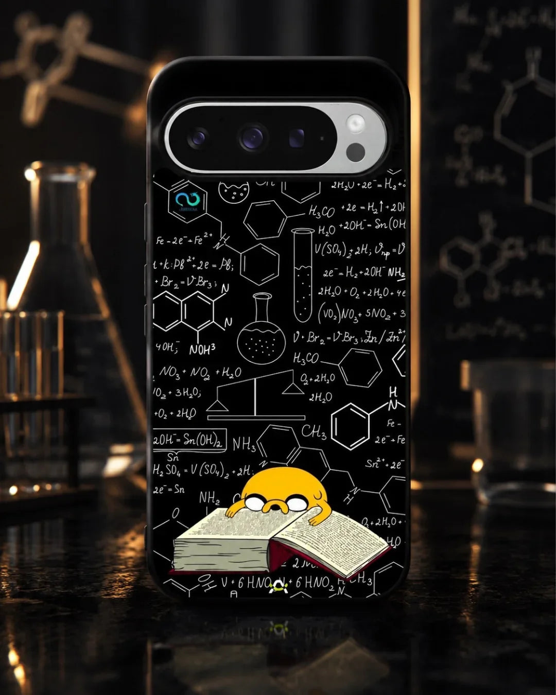 Yellow Cartoon Dog Phone Case - Quirky Black & Yellow Print for iPhone, Samsung, Pixel, OnePlus & Vivo