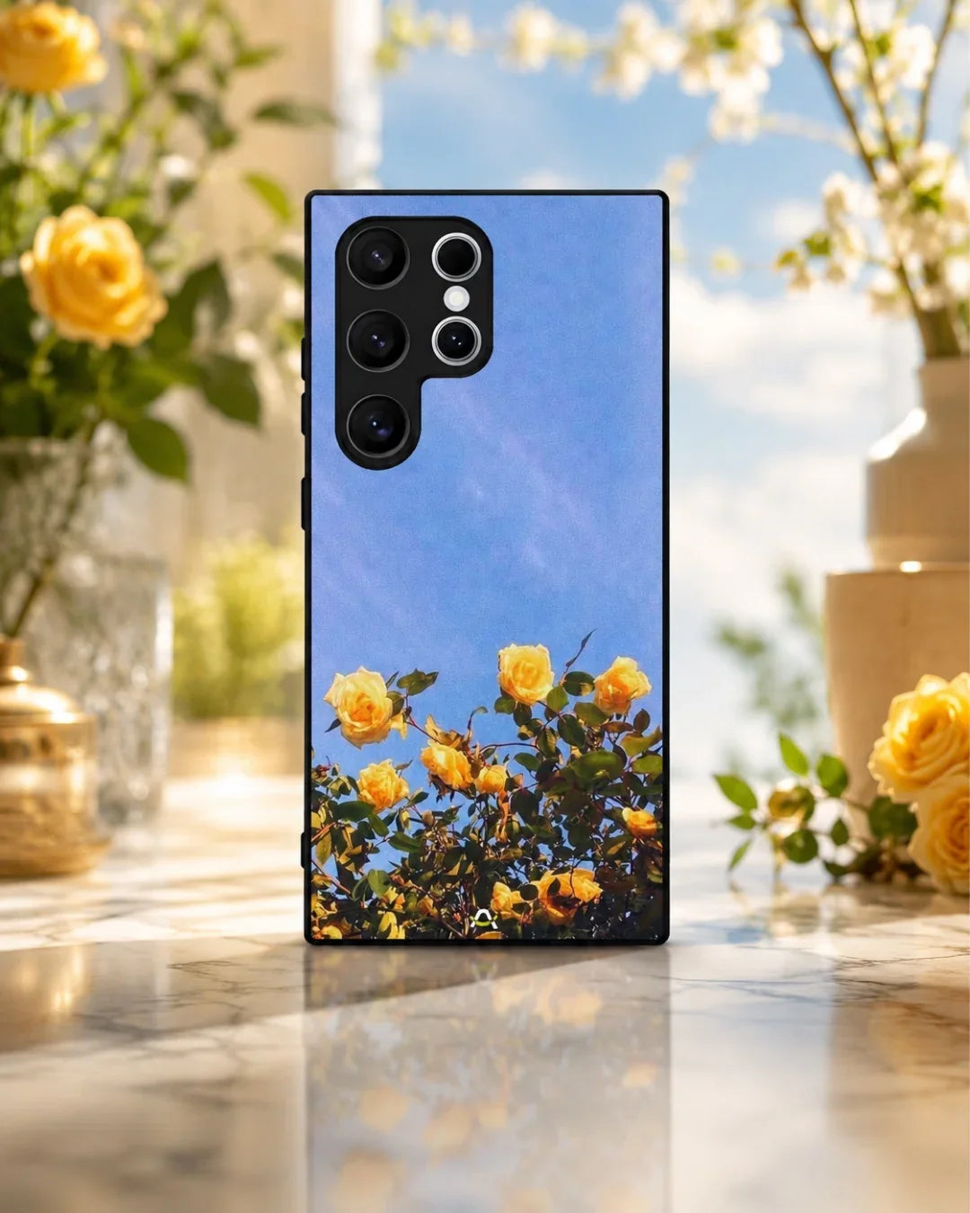 Yellow Roses Sky Phone Case - Cheerful Yellow & Blue Print for iPhone, Samsung, Pixel, OnePlus & Vivo