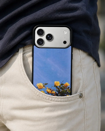 Yellow Roses Sky Phone Case - Cheerful Yellow & Blue Print for iPhone, Samsung, Pixel, OnePlus & Vivo