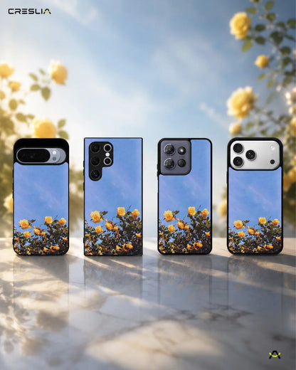 Yellow Roses Sky Phone Case - Cheerful Yellow & Blue Print for iPhone, Samsung, Pixel, OnePlus & Vivo